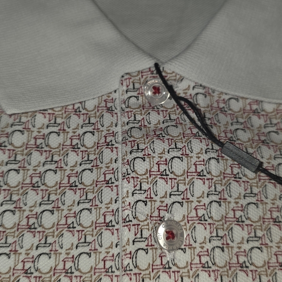 Carolina Herrera Monogram Shirt - Beige and Burgundy